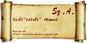 Szánthó Ahmed névjegykártya